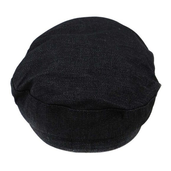 Black Denim Military Cap - Picture 6 of 7
